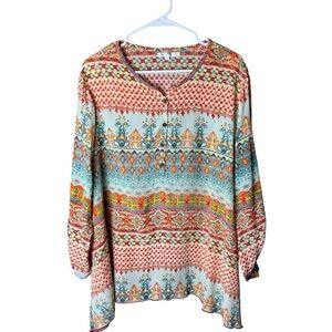 Love Kyla Peasant Boho Flowy Top 1X